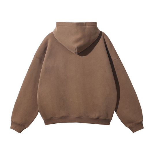 Collection 3 South Dakota Oversize Fleeced Hoodie - Brown behind