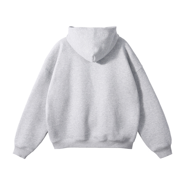 Collection 1 Virginia Oversize Fleeced Hoodie - Flower Gray behind