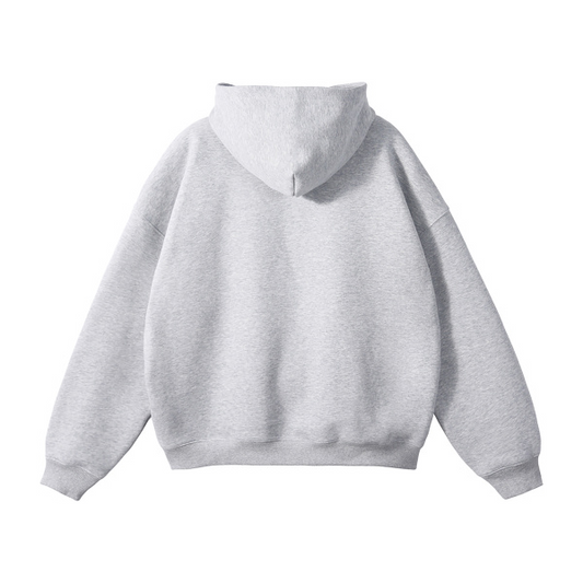 Collection 1 West Virginia Oversize Fleeced Hoodie - Flower Gray behind