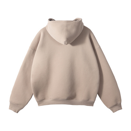 Collection 1 Idaho Oversize Fleeced Hoodie - Gray Apricot behind