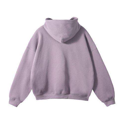 Collection 1 New York Oversize Fleeced Hoodie - Light Purple behind
