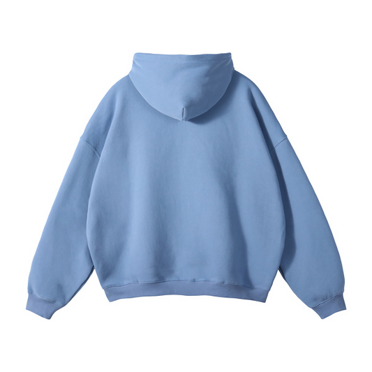 Collection 9 New Jersey Oversize Fleeced Hoodie - Medium Blue behind