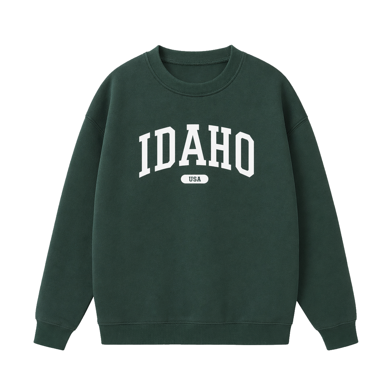 Collection 4 Idaho Essential Heavyweight Crewneck Sweatshirt - Dark Green front