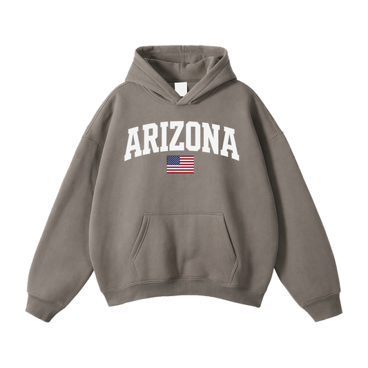 Collection 2 Arizona Oversize Fleeced Hoodie - Gray Coffee front