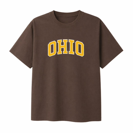 Collection 1 Ohio Essential Cotton T-Shirt - Coffee front
