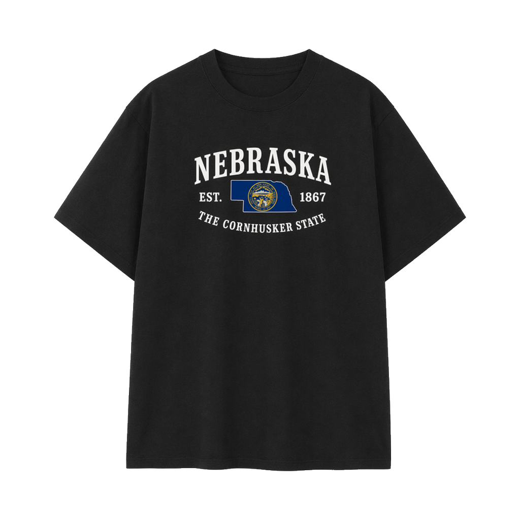 Collection 8 Nebraska Essential Cotton T-Shirt - Black front