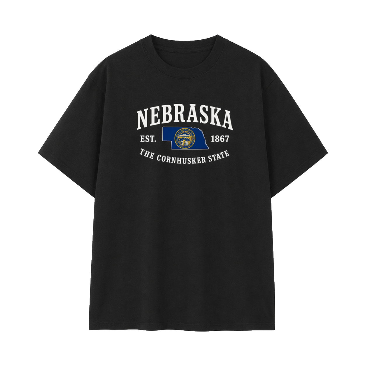 Collection 8 Nebraska Essential Cotton T-Shirt - Black front