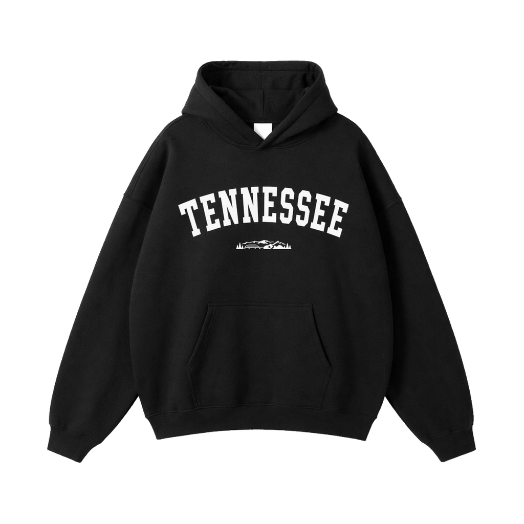 Collection 9 Tennessee Oversize Fleeced Hoodie - Black front