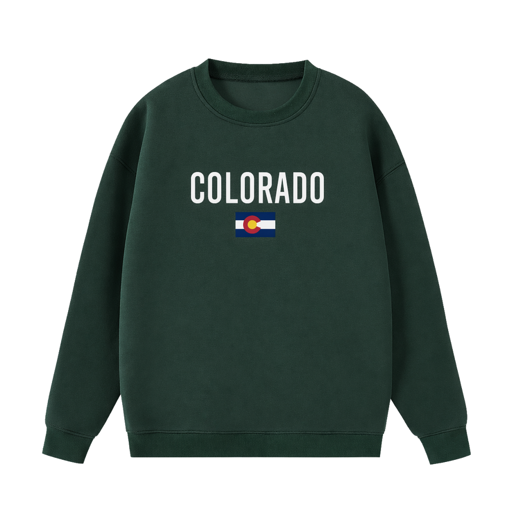 Collection 7 Colorado Essential Heavyweight Crewneck Sweatshirt - Dark Green front
