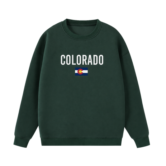Collection 7 Colorado Essential Heavyweight Crewneck Sweatshirt - Dark Green front