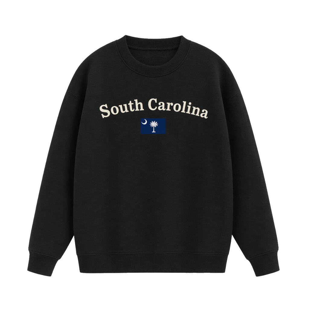 Collection 6 South Carolina Essential Heavyweight Crewneck Sweatshirt - Black front