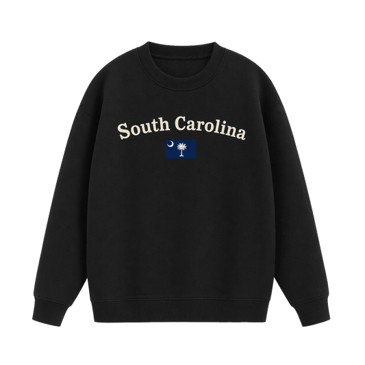 Collection 6 South Carolina Essential Heavyweight Crewneck Sweatshirt - Black front