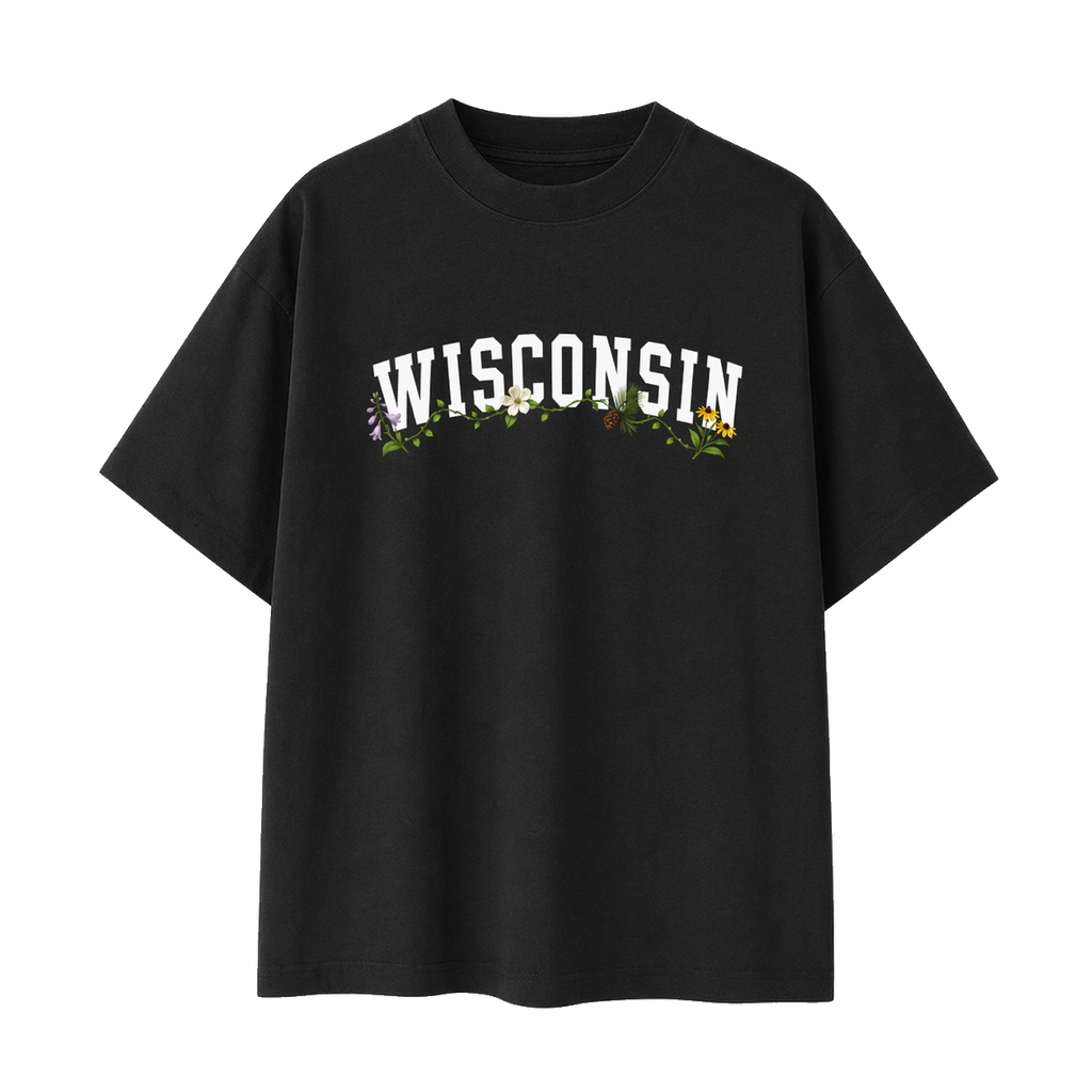Collection 10 Wisconsin Essential Cotton T-Shirt - Black front