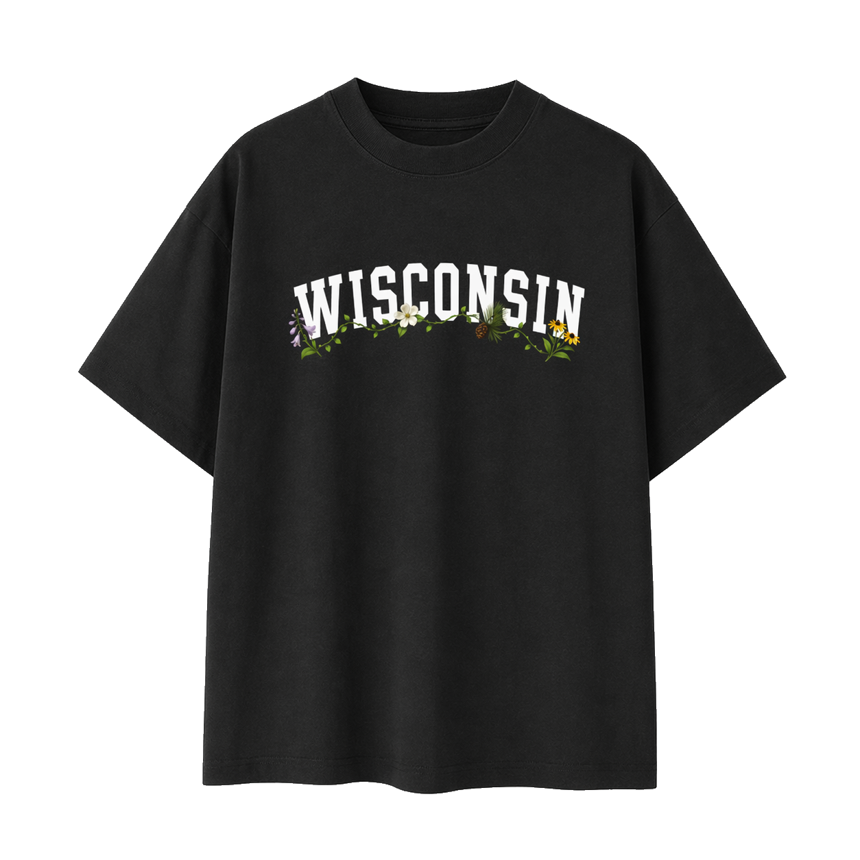 Collection 10 Wisconsin Essential Cotton T-Shirt - Black front