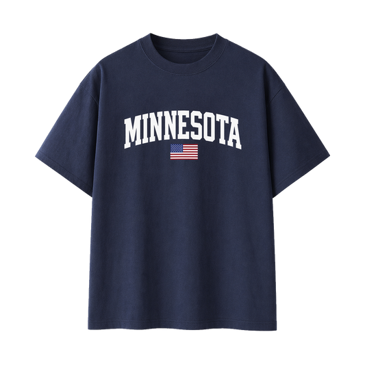Collection 2 Minnesota Essential Cotton T-Shirt - Navy Blue front