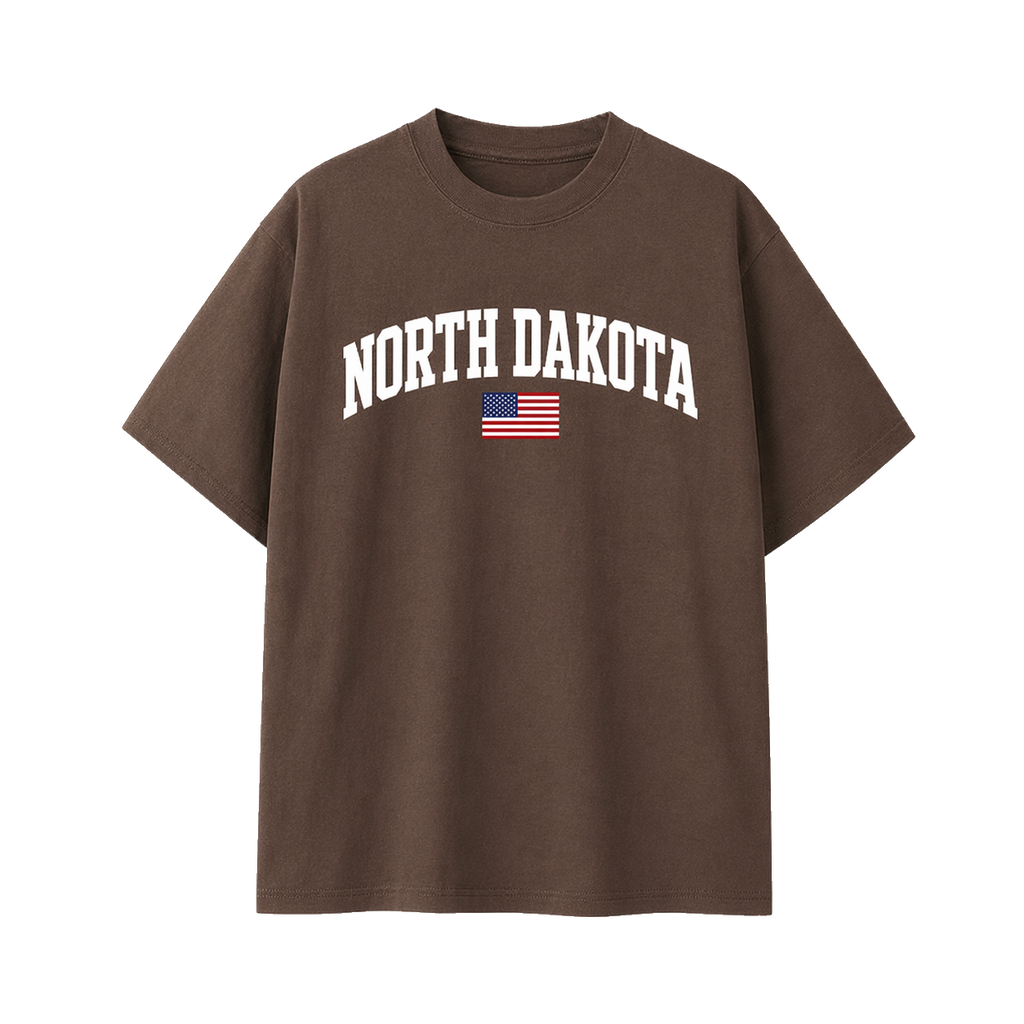 Collection 2 North Dakota Essential Cotton T-Shirt - Coffee front