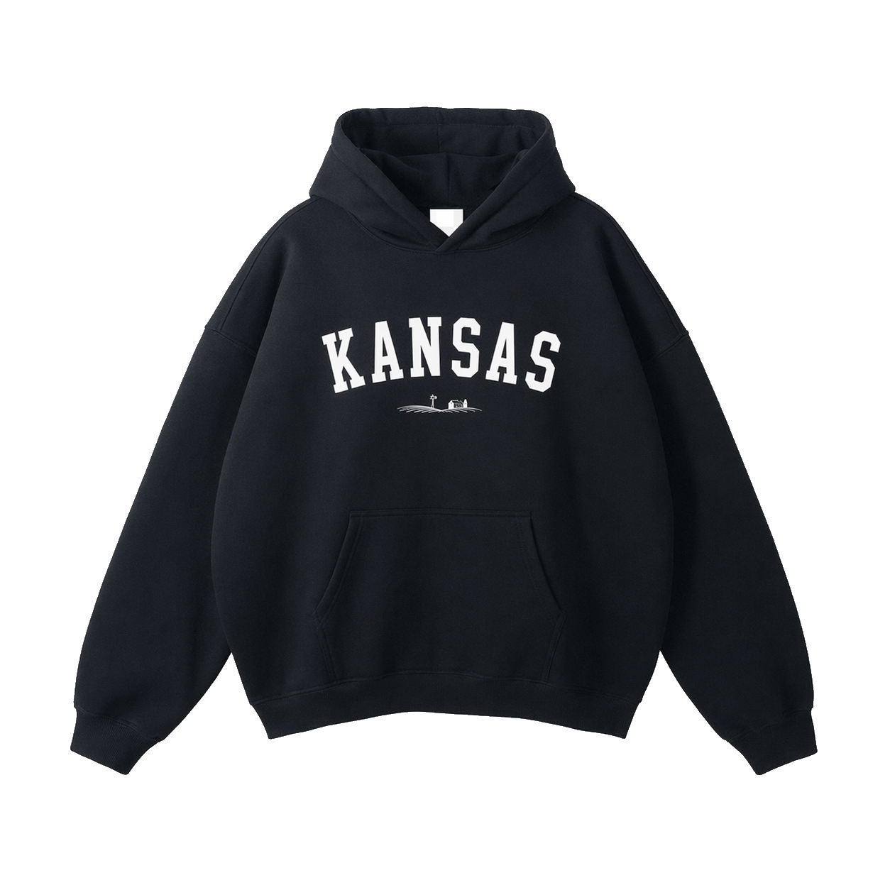 Collection 9 Kansas Oversize Fleeced Hoodie - Black front