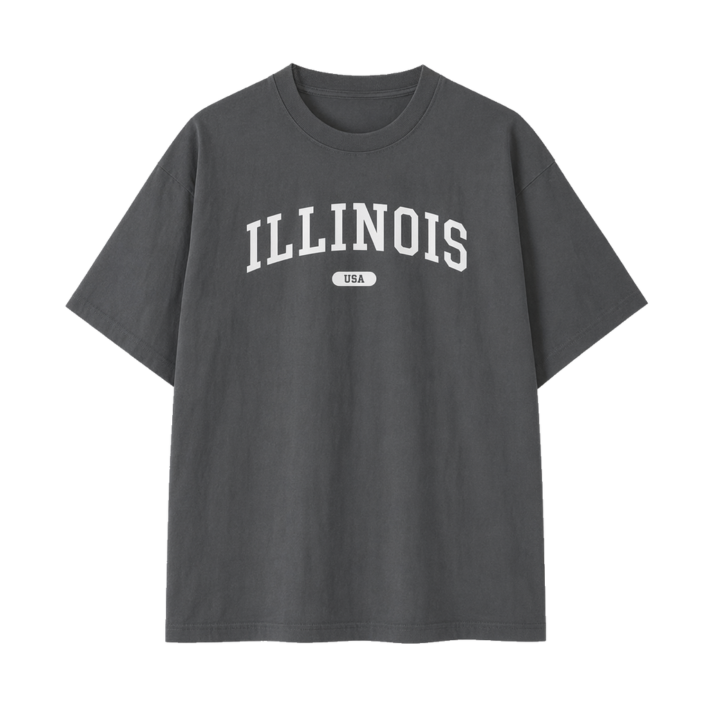 Collection 4 Illinois Essential Cotton T-Shirt - Dark Gray front