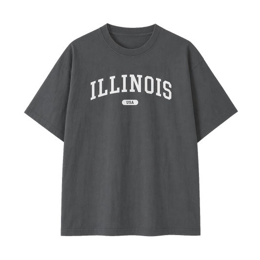 Collection 4 Illinois Essential Cotton T-Shirt - Dark Gray front
