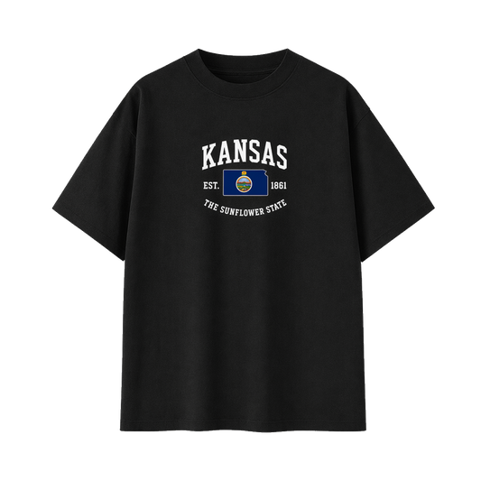 Collection 8 Kansas Essential Cotton T-Shirt - Black front