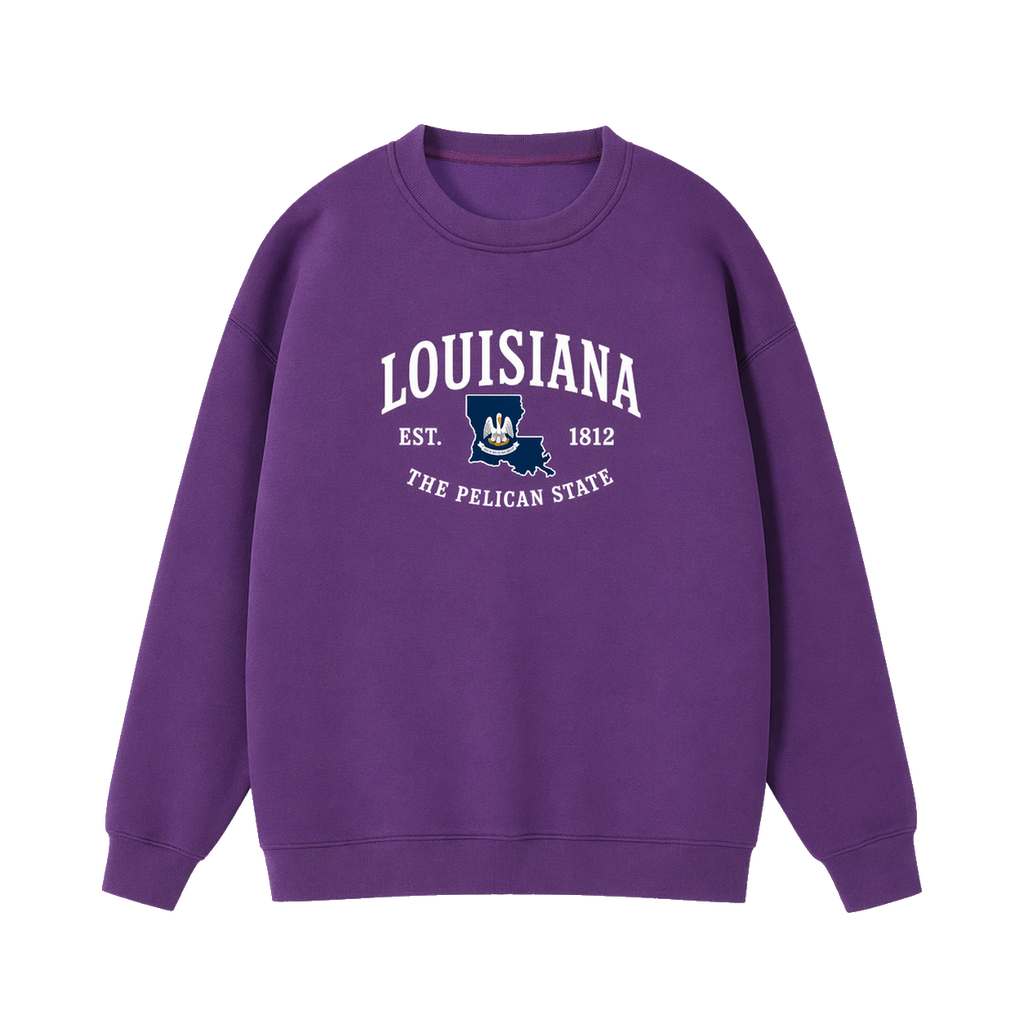 Collection 8 Louisiana Essential Heavyweight Crewneck Sweatshirt - Purple front