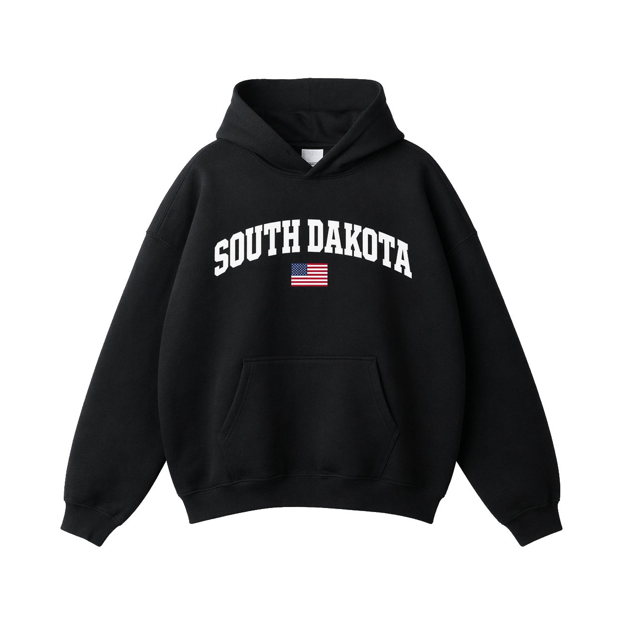 Collection 2 South Dakota Oversize Fleeced Hoodie - Black front