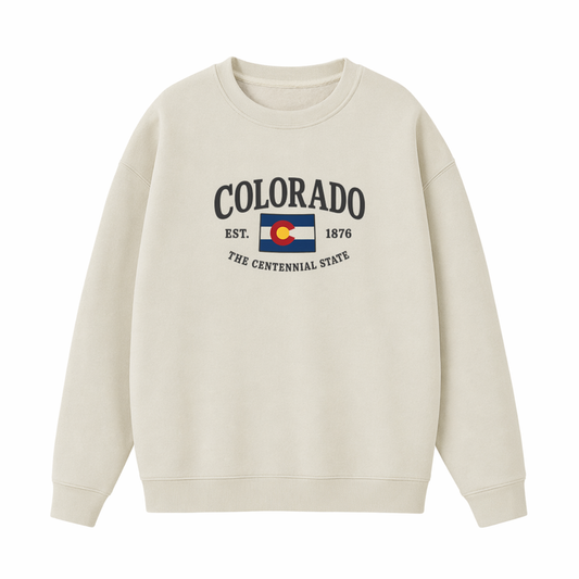 Collection 8 Colorado Essential Heavyweight Crewneck Sweatshirt - Cream front