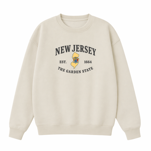 Collection 8 New Jersey Essential Heavyweight Crewneck Sweatshirt - Cream front