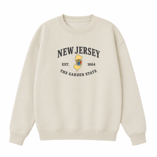 Collection 8 New Jersey Essential Heavyweight Crewneck Sweatshirt - Cream front