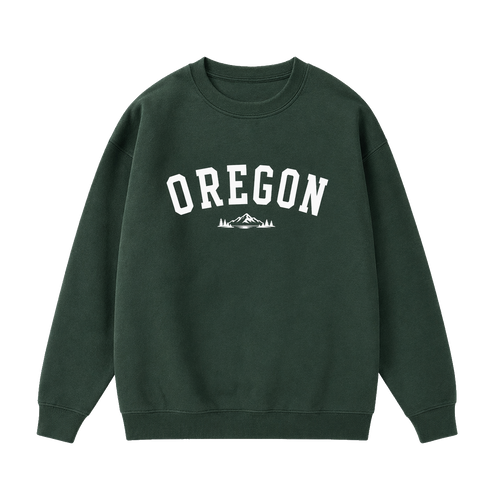 Collection 9 Oregon Essential Heavyweight Crewneck Sweatshirt - Dark Green front