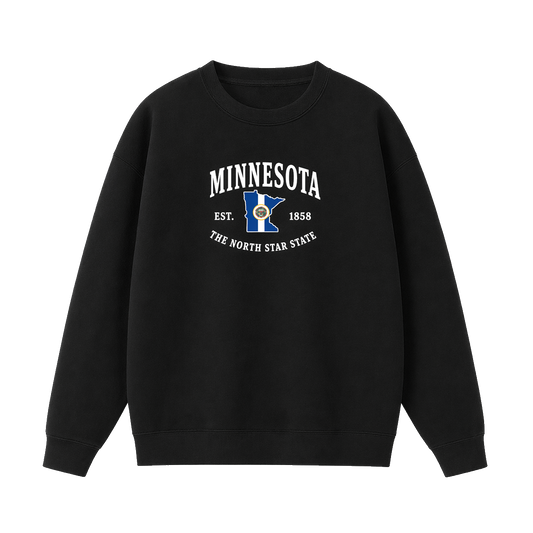 Collection 8 Minnesota Essential Heavyweight Crewneck Sweatshirt - Black front