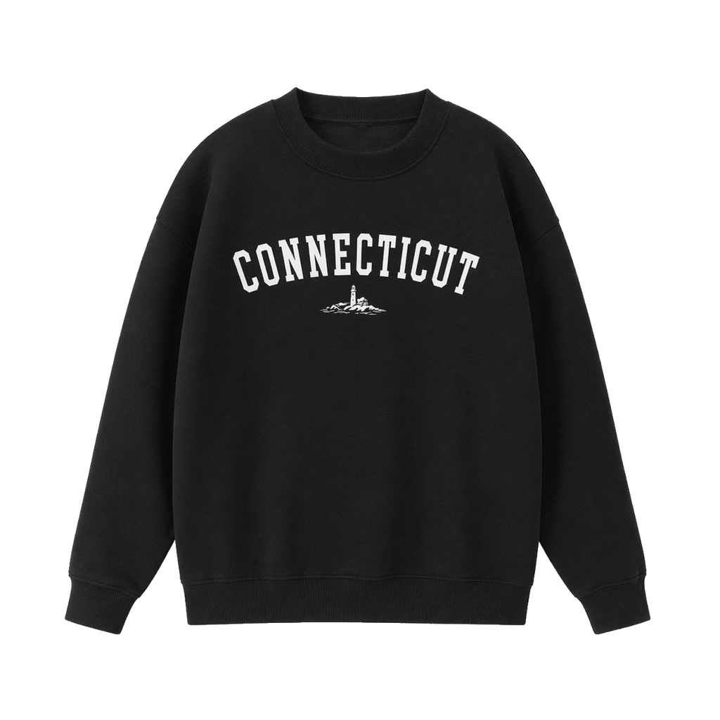 Collection 9 Connecticut Essential Heavyweight Crewneck Sweatshirt - Black front