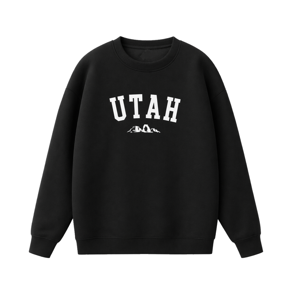 Collection 9 Utah Essential Heavyweight Crewneck Sweatshirt - Black front