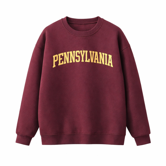 Collection 1 Pennsylvania Essential Heavyweight Crewneck Sweatshirt - Dull Red front