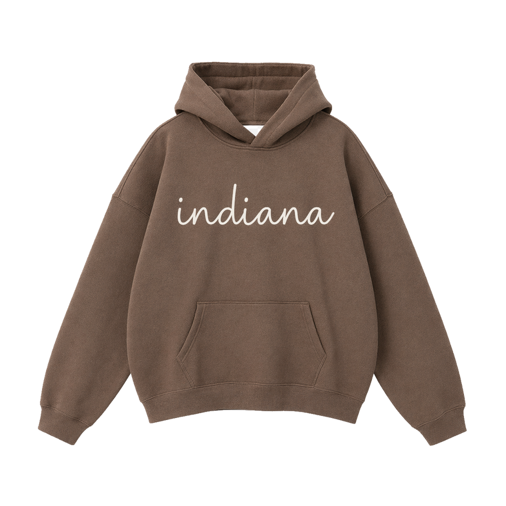 Collection 3 Indiana Oversize Fleeced Hoodie - Brown front