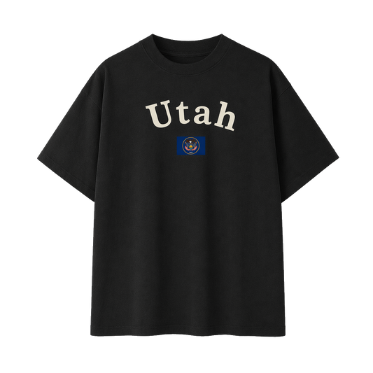 Collection 6 Utah Essential Cotton T-Shirt - Black front