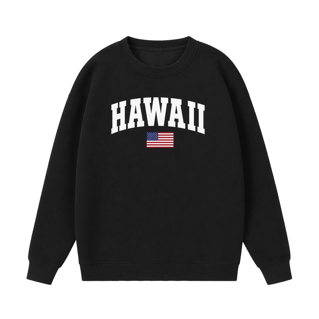 Collection 2 Hawaii Essential Heavyweight Crewneck Sweatshirt - Black front
