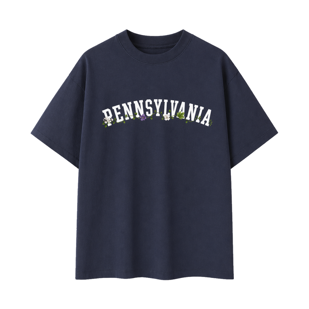 Collection 10 Pennsylvania Essential Cotton T-Shirt - Navy Blue front