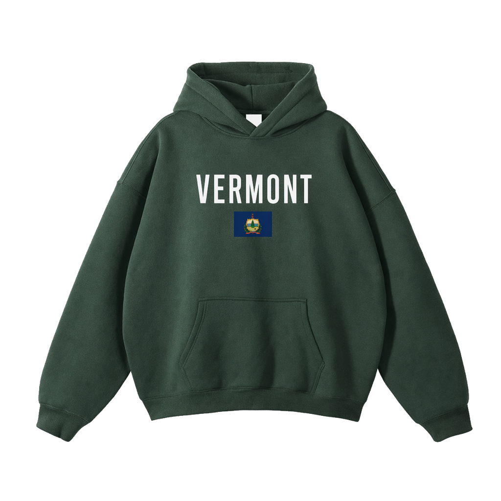 Collection 7 Vermont Oversize Fleeced Hoodie - Eden Green front