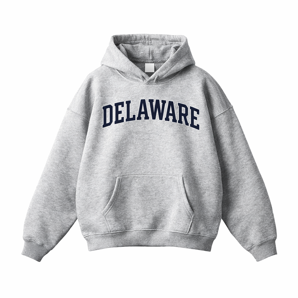 Collection 1 Delaware Oversize Fleeced Hoodie - Flower Gray front