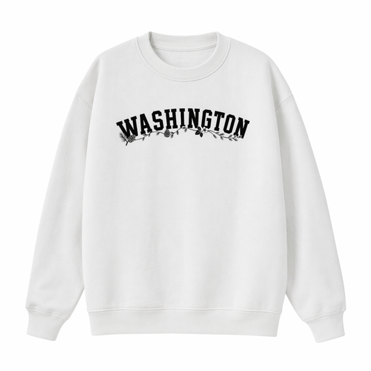 Collection 10 Washington Essential Heavyweight Crewneck Sweatshirt - White front