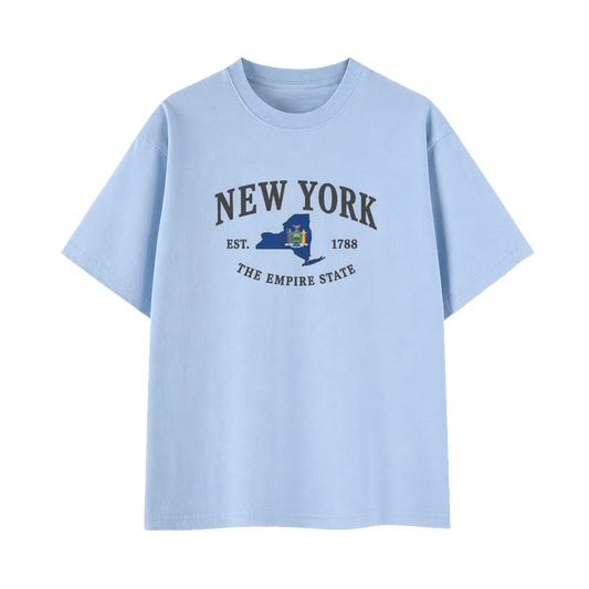Collection 8 New York Essential Cotton T-Shirt - Light Blue front