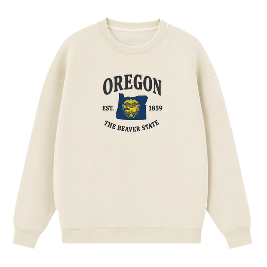 Collection 8 Oregon Essential Heavyweight Crewneck Sweatshirt - Cream front