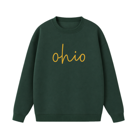 Collection 3 Ohio Essential Heavyweight Crewneck Sweatshirt - Dark Green front