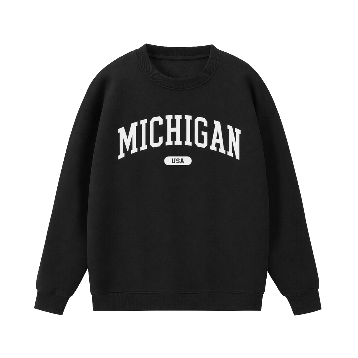 Collection 4 Michigan Essential Heavyweight Crewneck Sweatshirt - Black front
