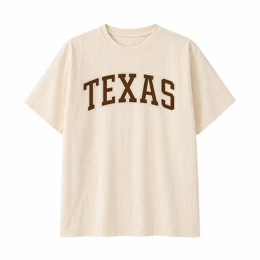 Collection 1 Texas Essential Cotton T-Shirt - Apricot front