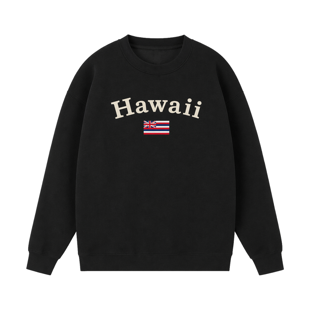 Collection 6 Hawaii Essential Heavyweight Crewneck Sweatshirt - Black front
