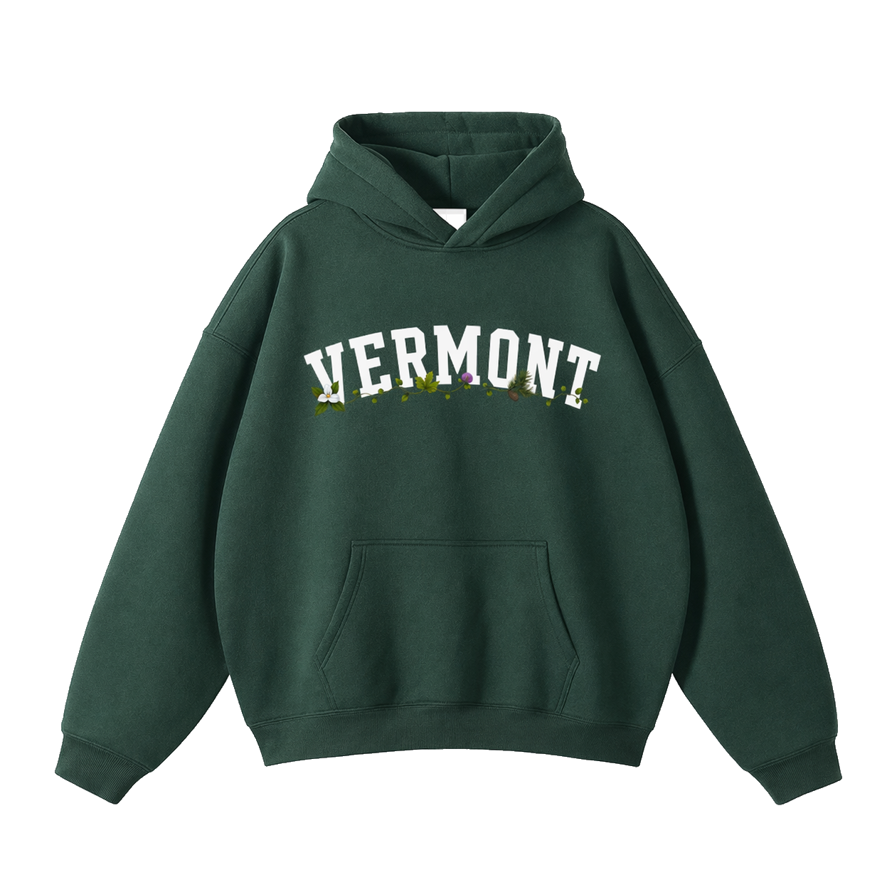 Collection 10 Vermont Oversize Fleeced Hoodie - Eden Green front