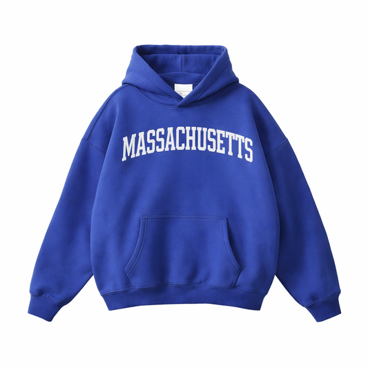 Collection 1 Massachusetts Oversize Fleeced Hoodie - Klein Blue front