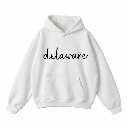 Collection 3 Delaware Oversize Fleeced Hoodie - White front